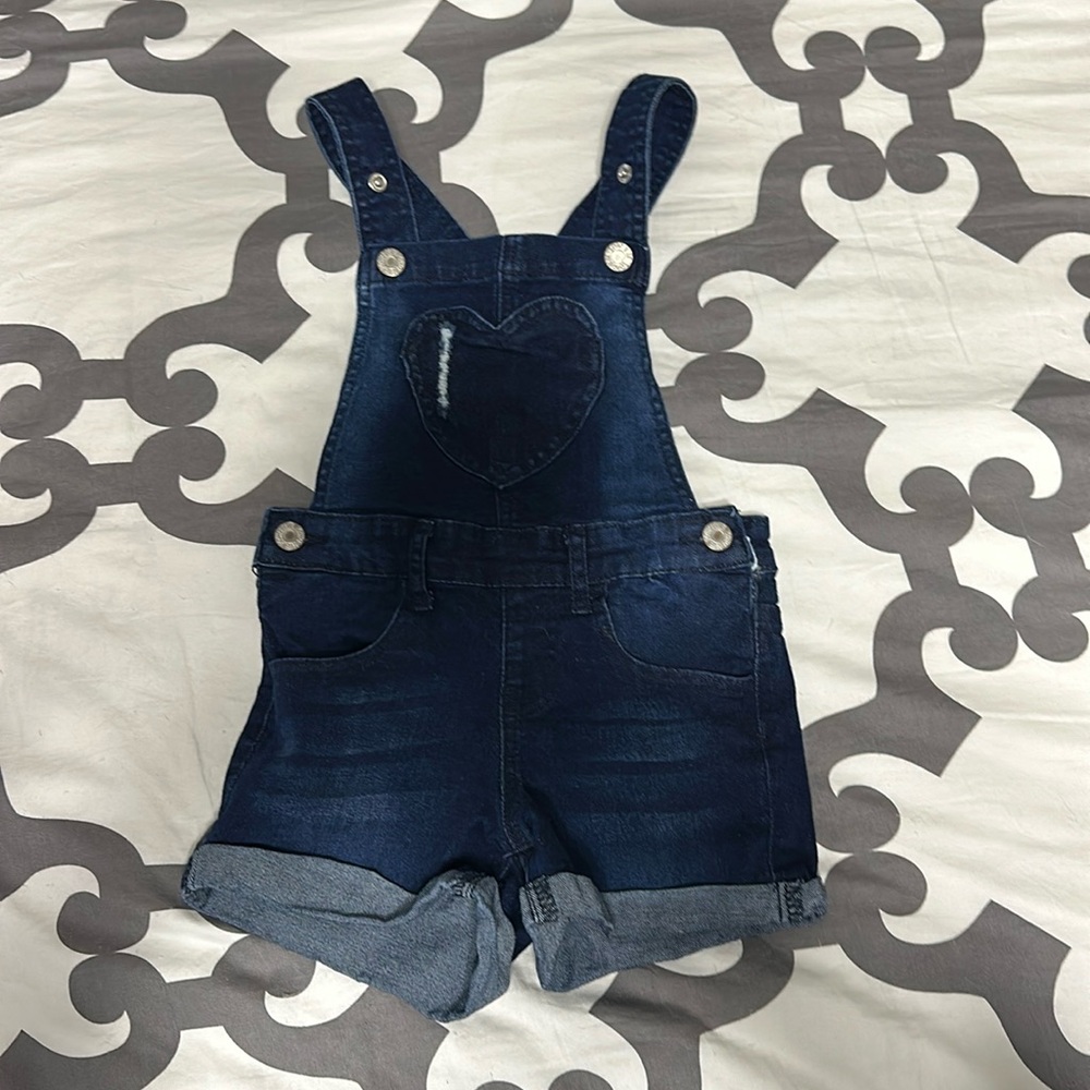 Girls Denim Overall Shorts.